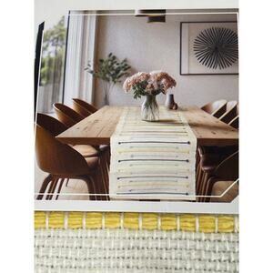 Room and Retreat NWT Table Runner 100% Cotton 14inx72in Neutrals Color Stripes